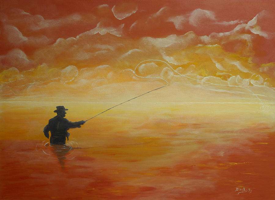 Sunrise Fishing Painting by Donna Blackhall