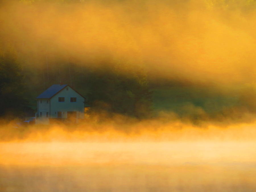 Sunrise Fog And Lake House Photograph by Alex Call Sunrise Fog And Lake House Photograph by Alex Call