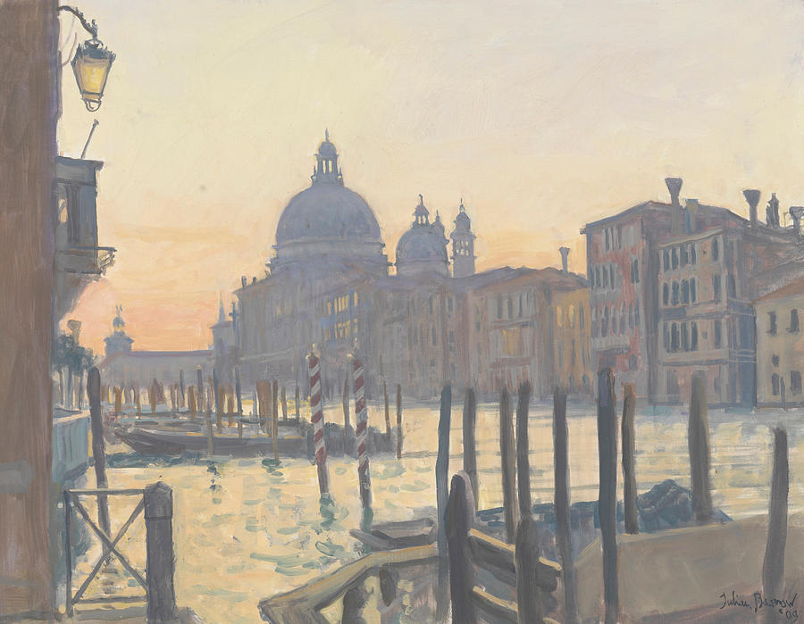 Boat Painting - Sunrise Grand Canal by Julian Barrow