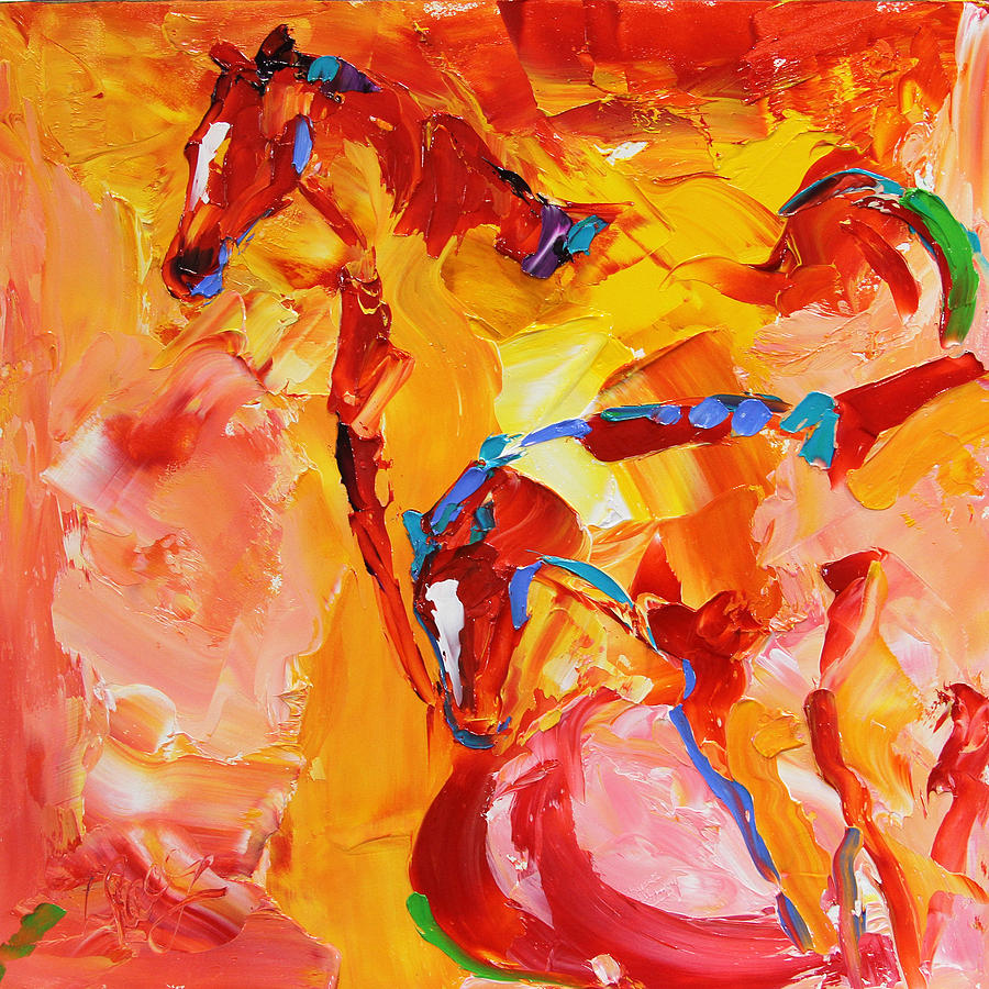 Sunrise Graze Horse 25 2014 Painting by Laurie Pace