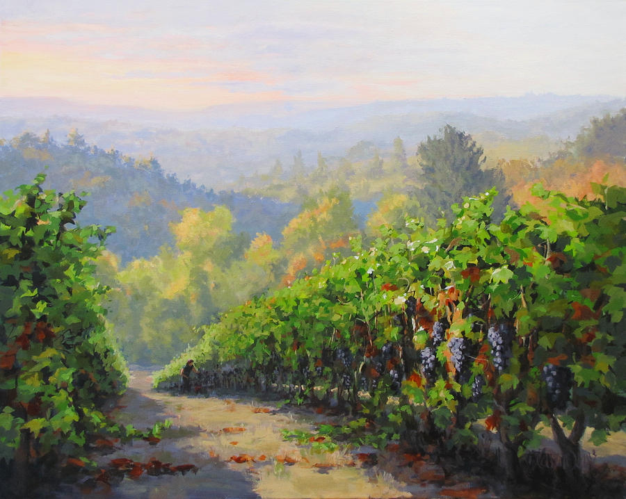 Sunrise Harvest Painting by Karen Ilari