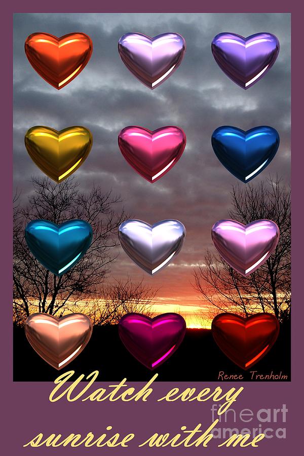Sunrise Hearts . Poster Photograph by Renee Trenholm