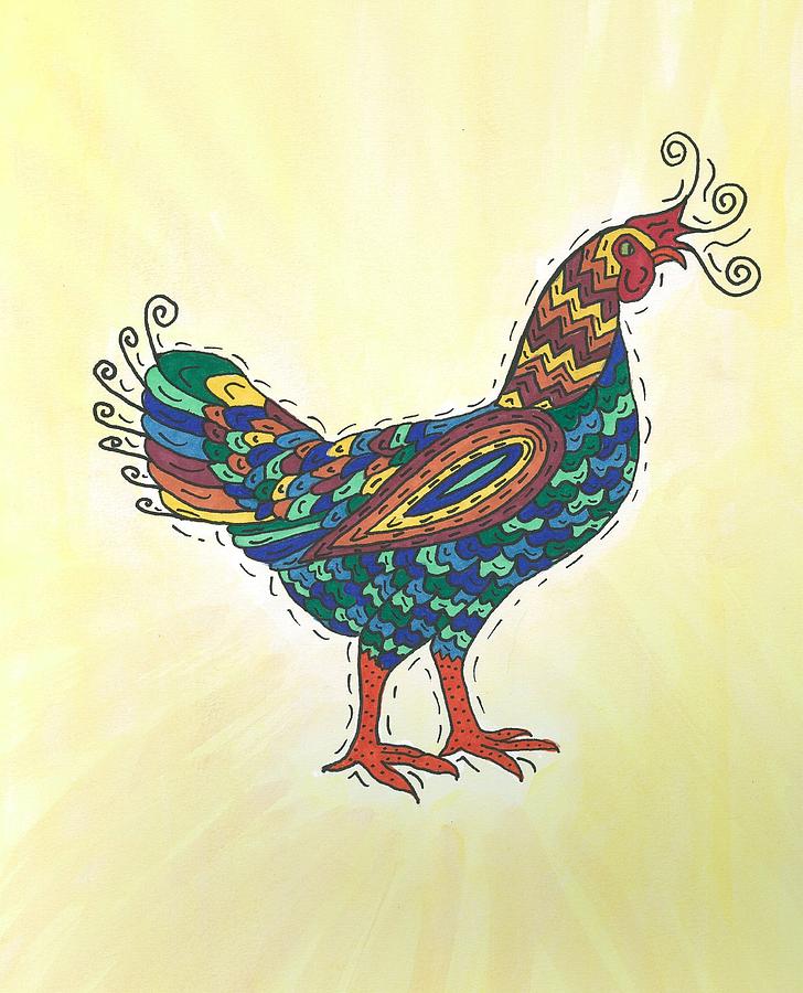 Sunrise Hen Painting by Susie Weber