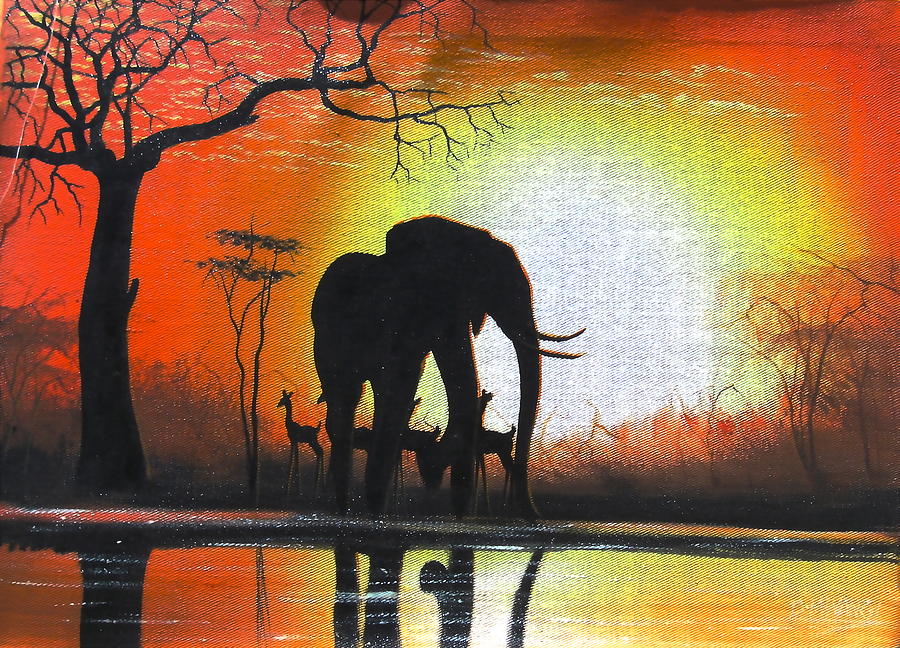 Sunrise in Africa Painting by Mwangi