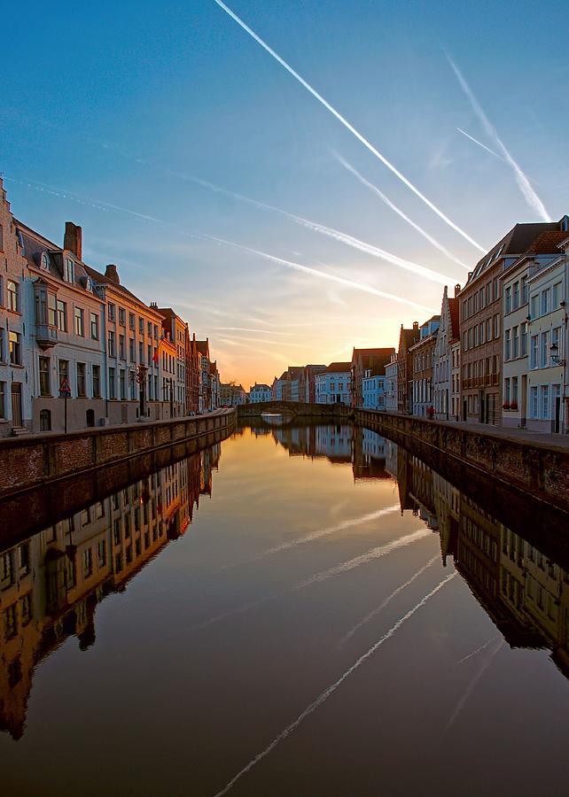 Sunrise in Bruges Photograph by Jenny Hudson