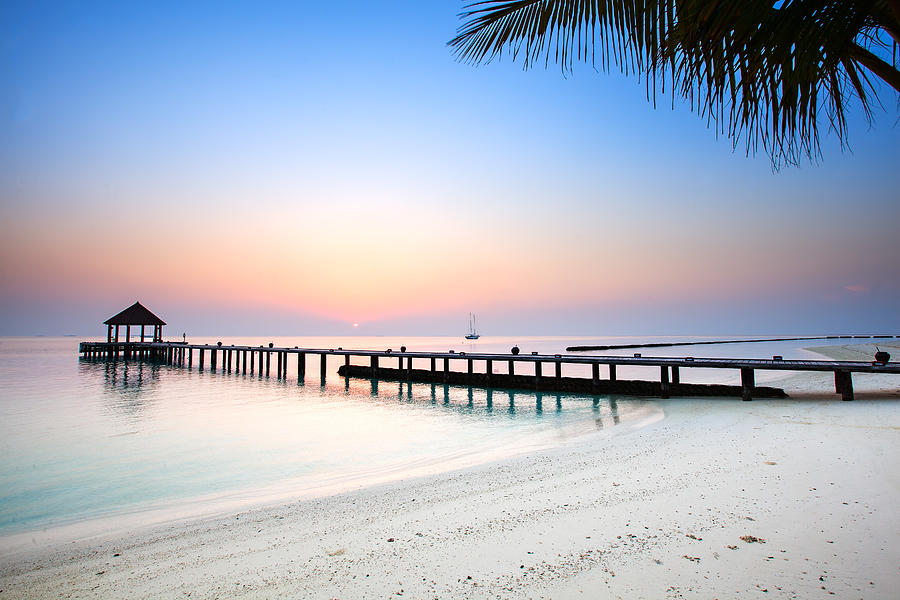 Maldives Sunrise on the Beach at Komandoo Photograph by Ian Good