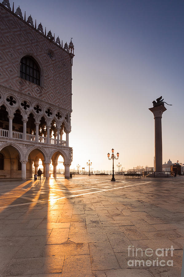 Sunrise in St Marks square Venice Italy Photograph by Matteo Colombo