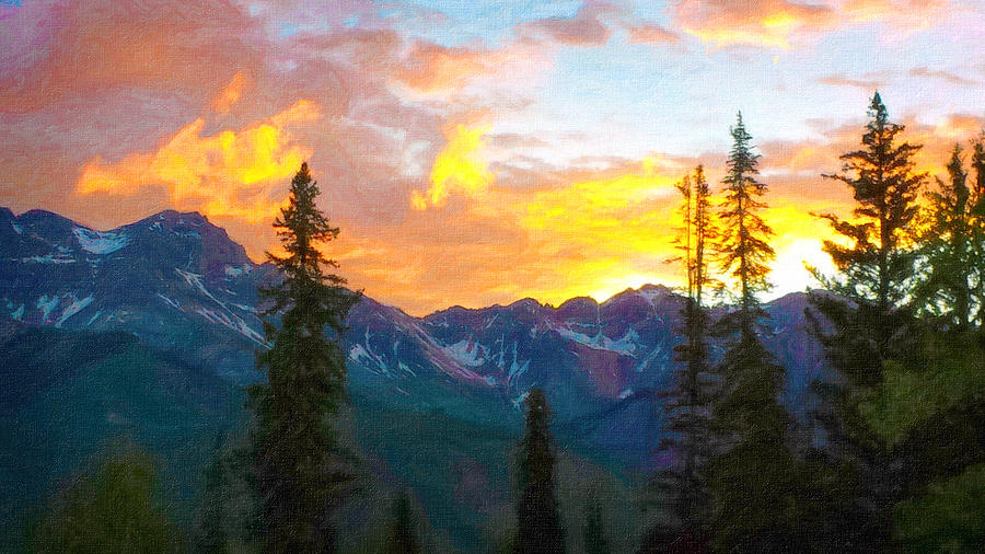 Sunrise in Telluride Digital Art by Rick Wicker