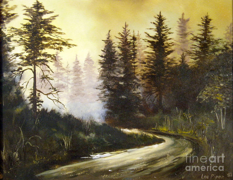 Acadia National Park Painting - Sunrise in the Forest by Lee Piper