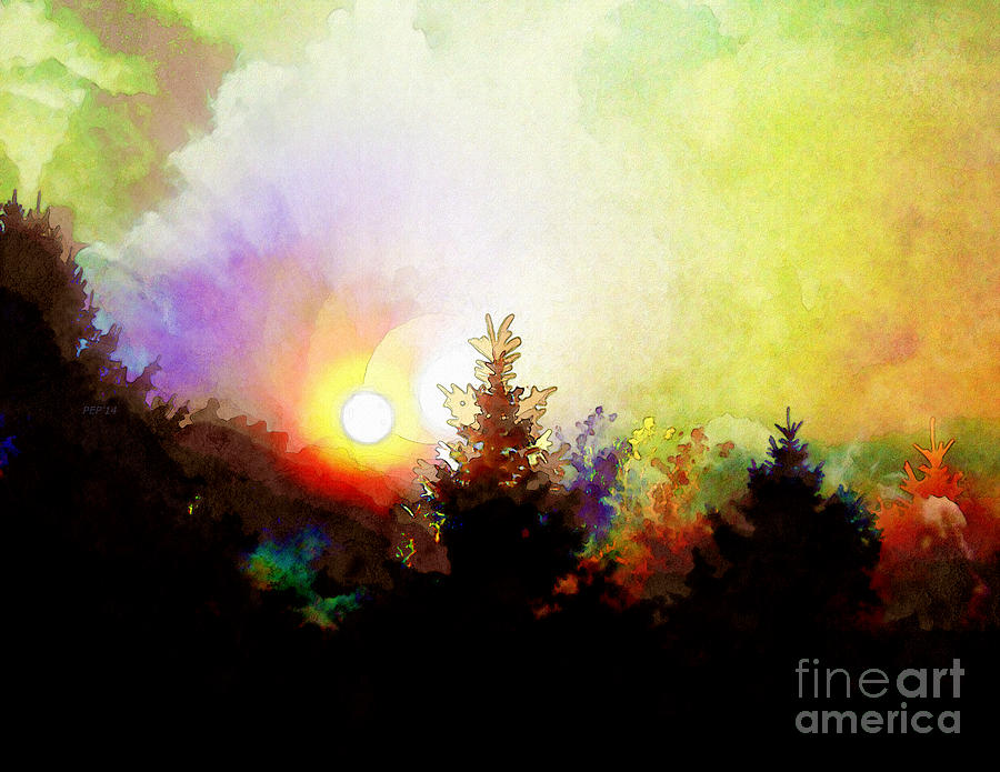 Sunrise In The Forest Digital Art by Phil Perkins