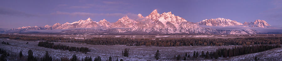 Winter Photograph - Sunrise in the Tetons by Luca Diana