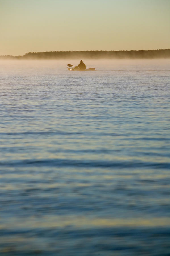 Sunrise Kayak On Lake Sebago Photograph by Lisa Seaman | Fine Art America