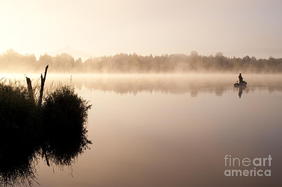 Sunrise Lake Cassidy With Fishermen Photograph by Jim Corwin