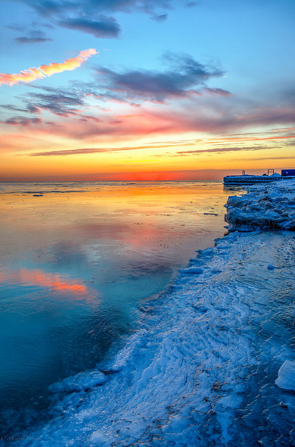 Sunrise Lake Michigan North of Chicago 1-4-14 001 Photograph by Michael ...