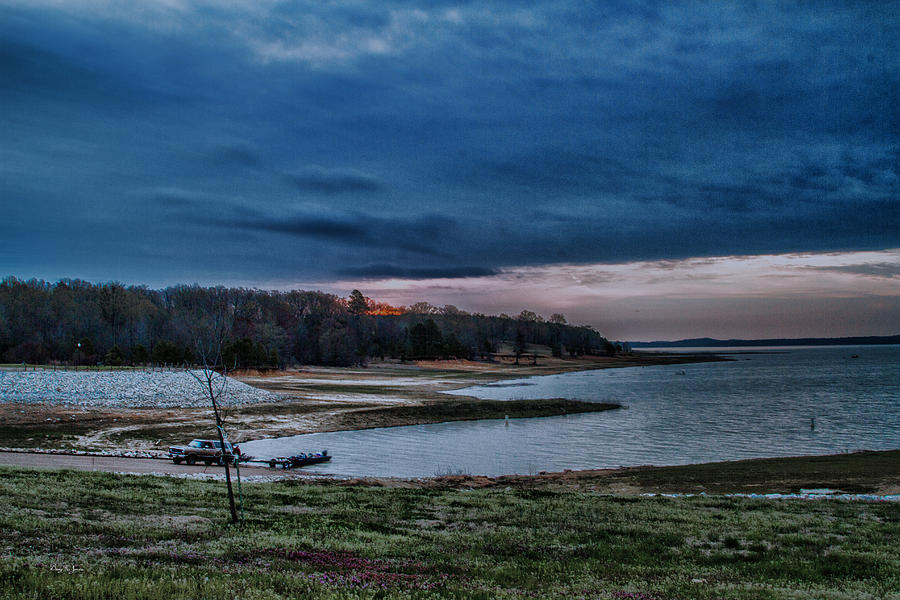 Boat - Lake - Landscape - Sunrise Launch Photograph by Barry Jones