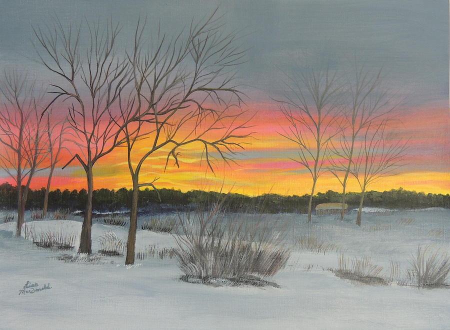 Landscape Painting - Sunrise by Lisa MacDonald Landscape Painting - Sunrise by Lisa MacDonald