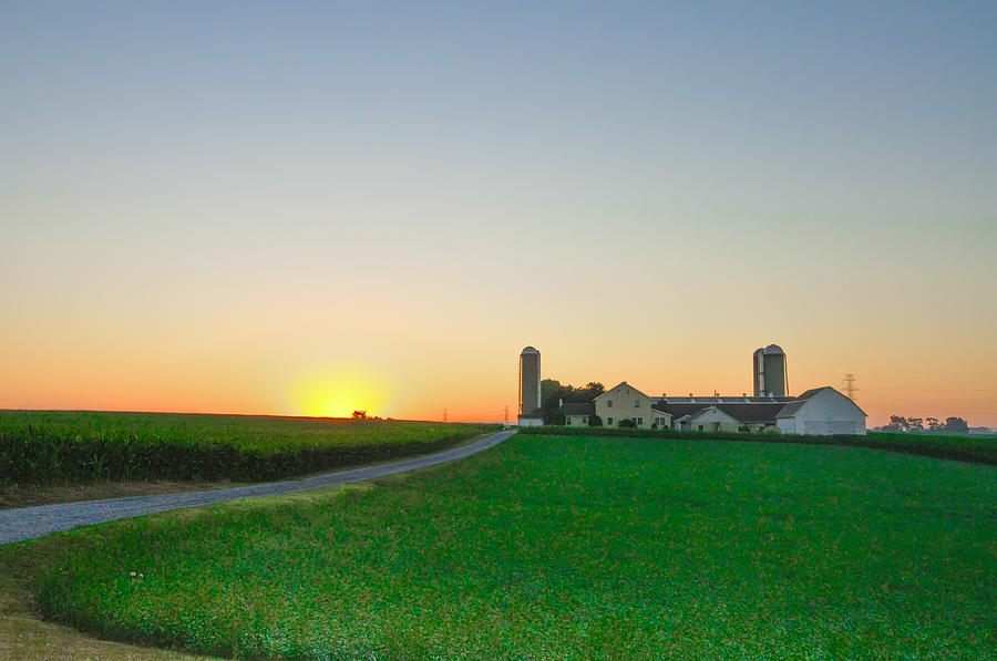 Farm Photograph - Sunrise on a Lancaster County Farm by Bill Cannon