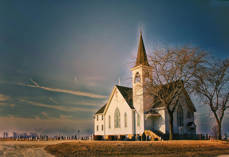 Sunrise On A Rural Church Extreme Photograph by Thomas Woolworth