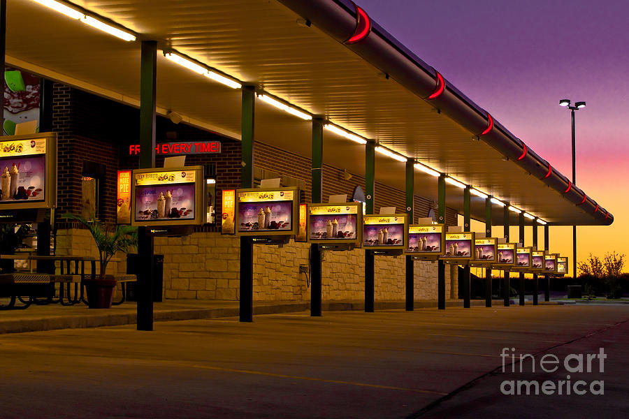 Onion Photograph - Sunrise On Americas Drive-In by Robert Frederick