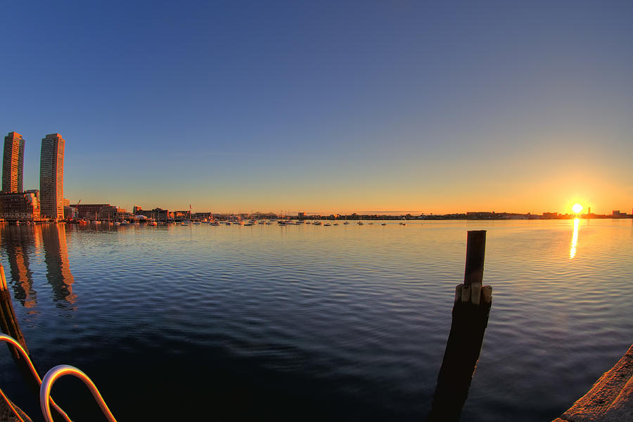 Sunrise on Boston Harbor Photograph by Joann Vitali
