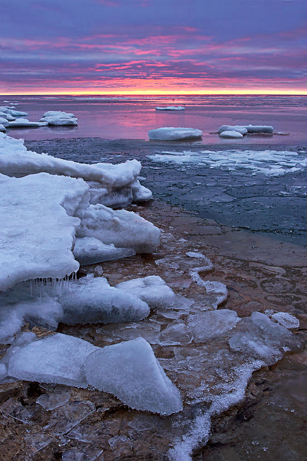 Sunrise on Ice Photograph by Leda Robertson