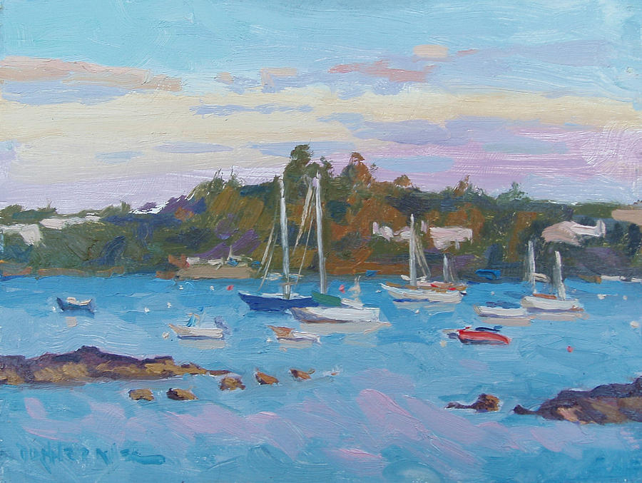 Inner Harbor Painting - Sunrise on Inner Harbor by Dianne Panarelli Miller