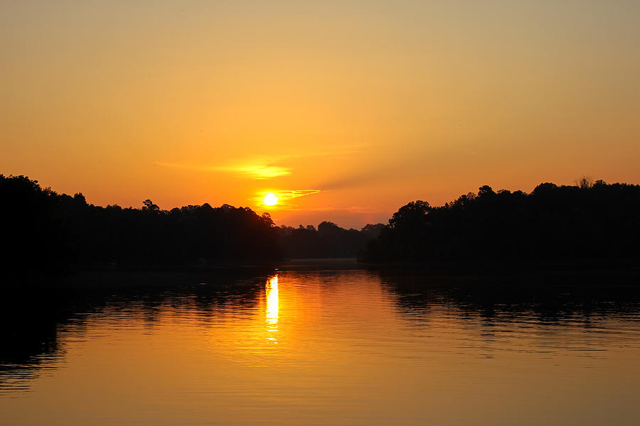 Skyline Photograph - Sunrise on Lake Hartwell by Adam Powell