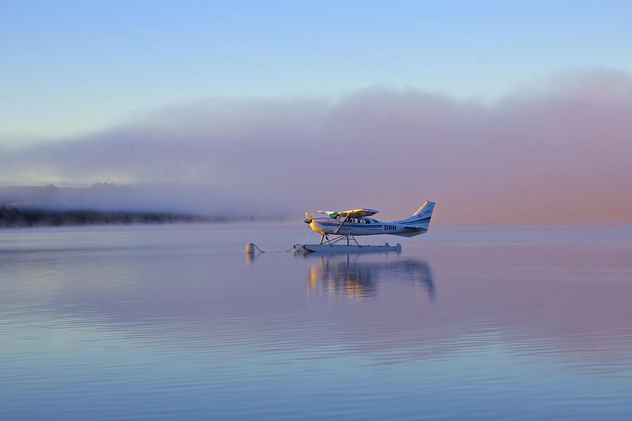 Misty Sunrise on Lake Te Anau Photograph by Venetia Featherstone-Witty
