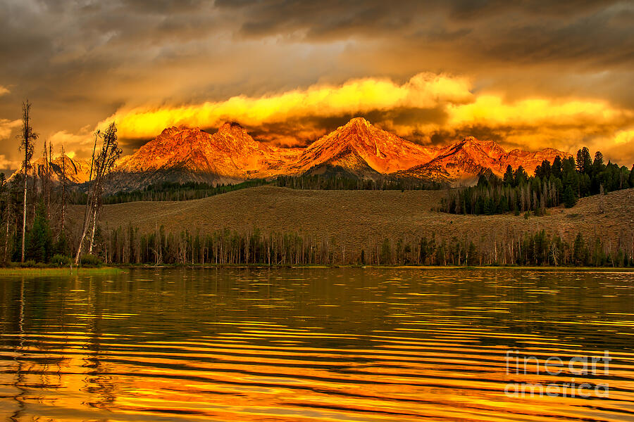 Nature Photograph - Sunrise On Little Redfish Lake by Robert Bales
