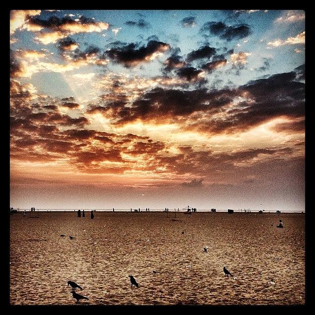 Summer Photograph - Sunrise On Marina Beach #sunrise by Koushik Udayashanker