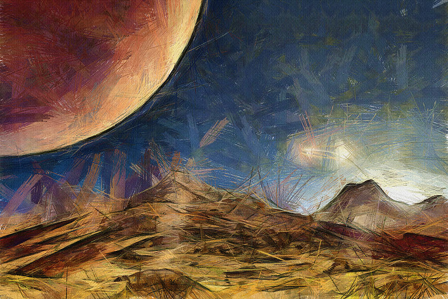 Space Painting - Sunrise on Space by Inspirowl Design