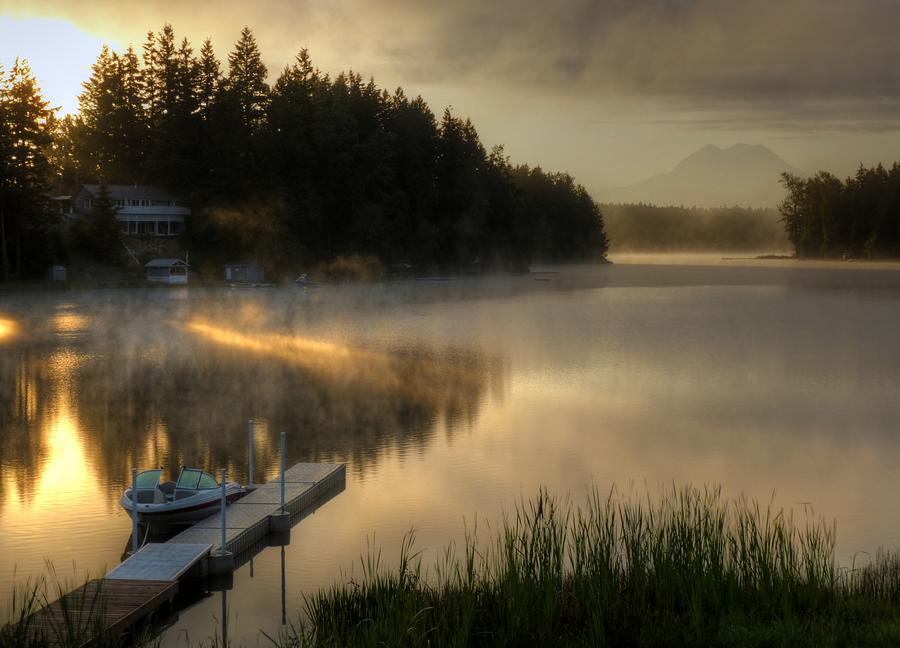 Sunrise on the Lake Photograph by Peter Mooyman