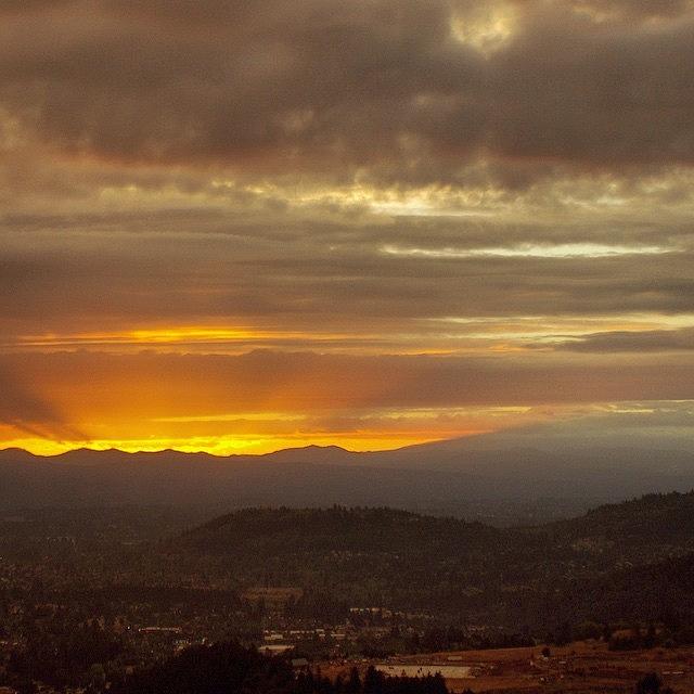 Portland Photograph - Sunrise On The Left, A Hidden Mt. Hood by Mike Warner