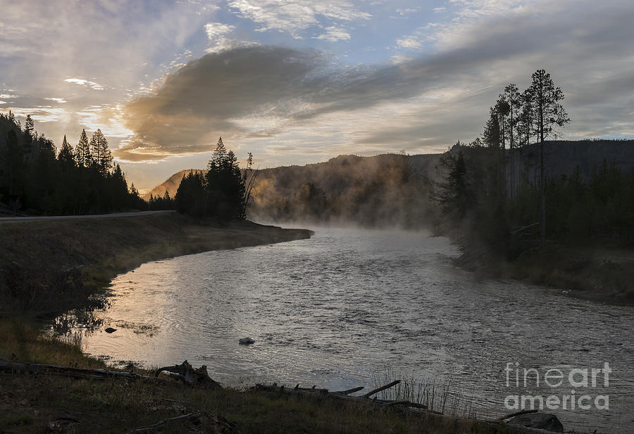 Sunrise on the Madison River - Yellowstone Photograph by Sandra Bronstein