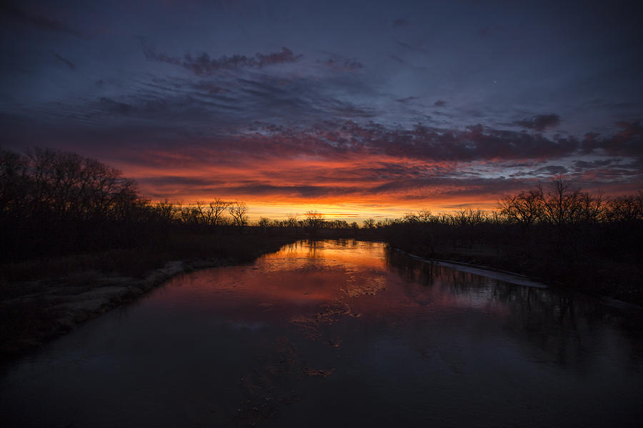 Sunrise On The Ninnescah River Photograph by Chris Harris - Fine Art ...