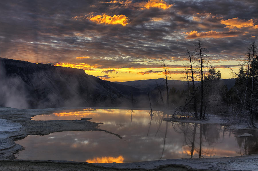 Yellowstone National Park Photograph - Sunrise on the Terrace by Mark Kiver