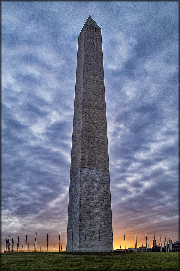 Sunrise on Washington Monument Photograph by Erika Fawcett