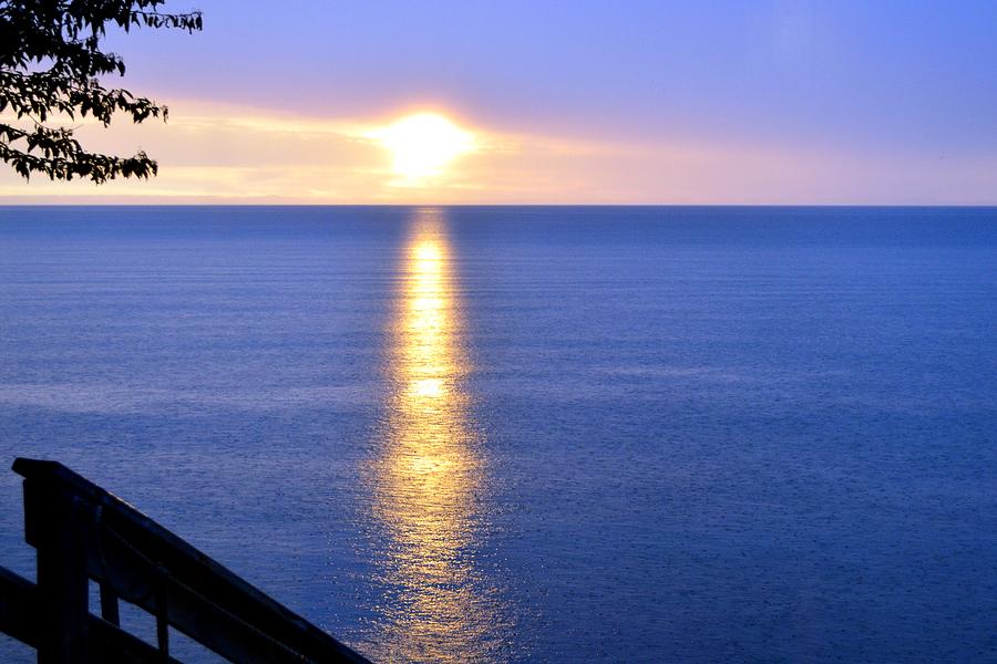 Paradise Photograph - Sunrise on Whitefish Bay by Lorraine Paffenroth