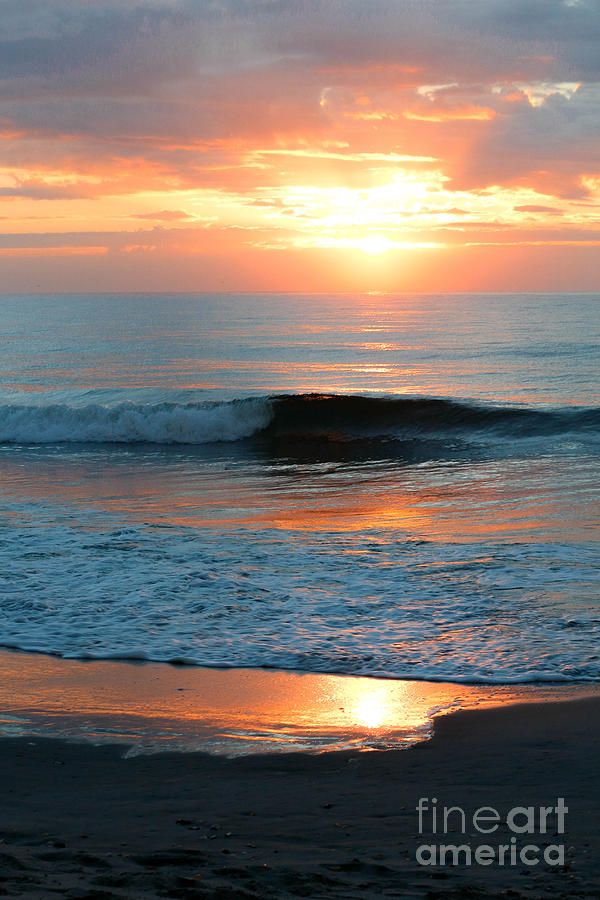 Landscape Photograph - Sunrise Over Atlantic Ocean South Carolina Sunrise by DJ Laughlin