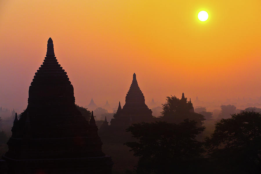 Sunrise Over Bagan - Myanmar Photograph by © Lostin4tune - Cedrik Strahm - Switzerland