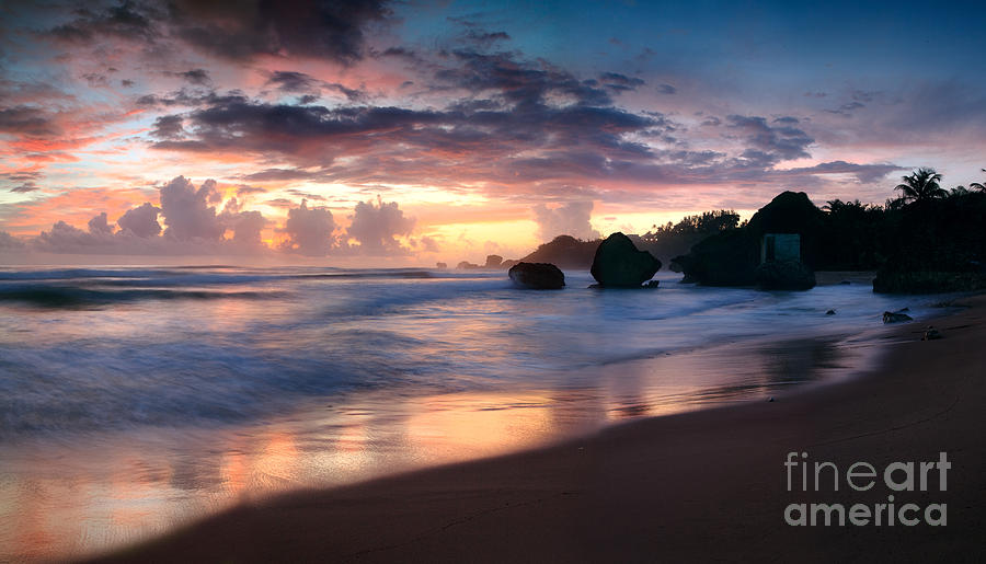 Sunrise over Bathsheba beach in the Barbados Photograph by Matteo Colombo