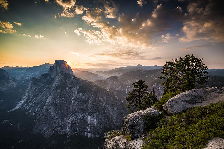 Sunrise over Half Dome at Glacier Point Photograph by Mike Lee