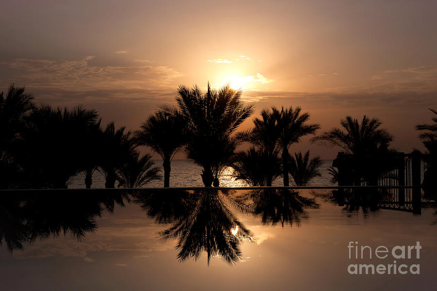 Sunrise over infinity pool Photograph by Jane Rix