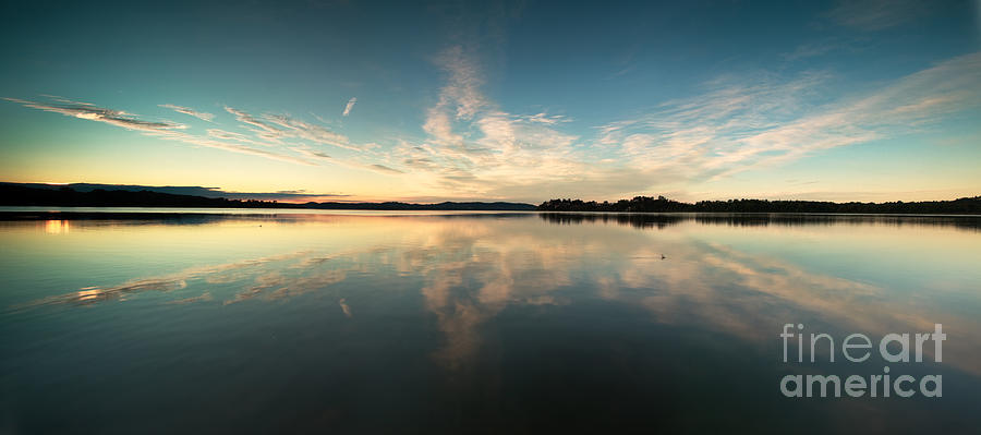 Nature Photograph - Sunrise over lake Varese Italy by Matteo Colombo