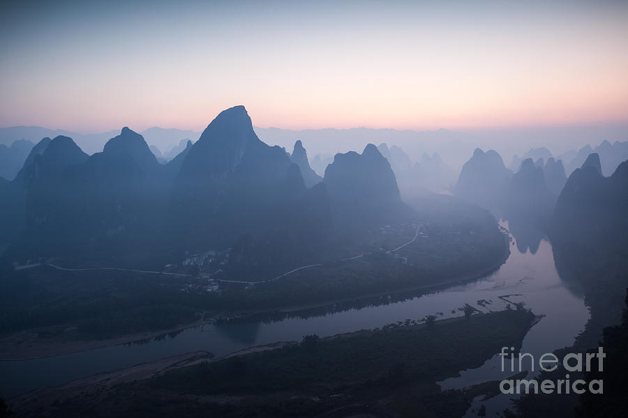 Sunrise over Li river in China Photograph by Matteo Colombo