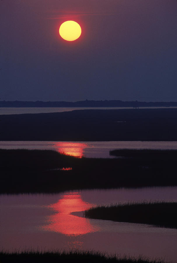 Sunrise Over Marsh Photograph by Larry Cameron