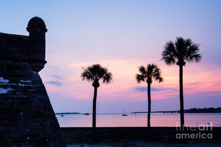 Sunrise over Matanzas Inlet and Castillo de San Marcos St. Augustine Florida Photograph by Dawna Moore Photography