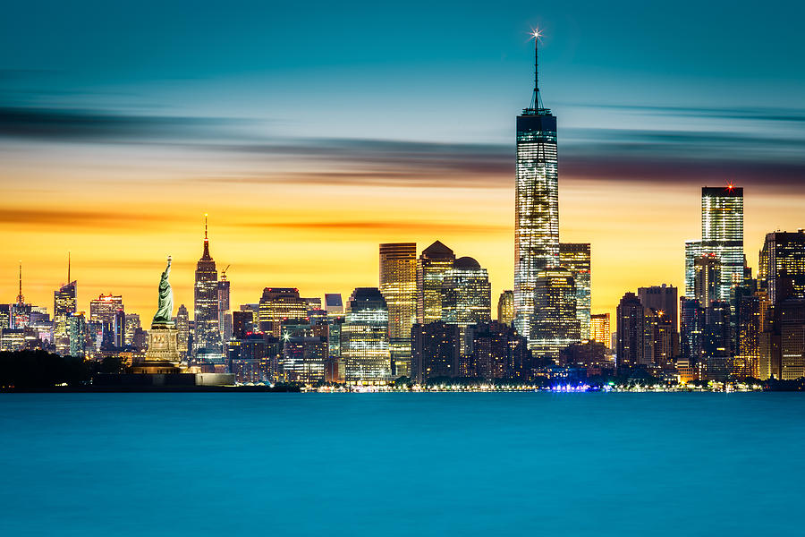 Sunrise over New York City Photograph by Mihai Andritoiu