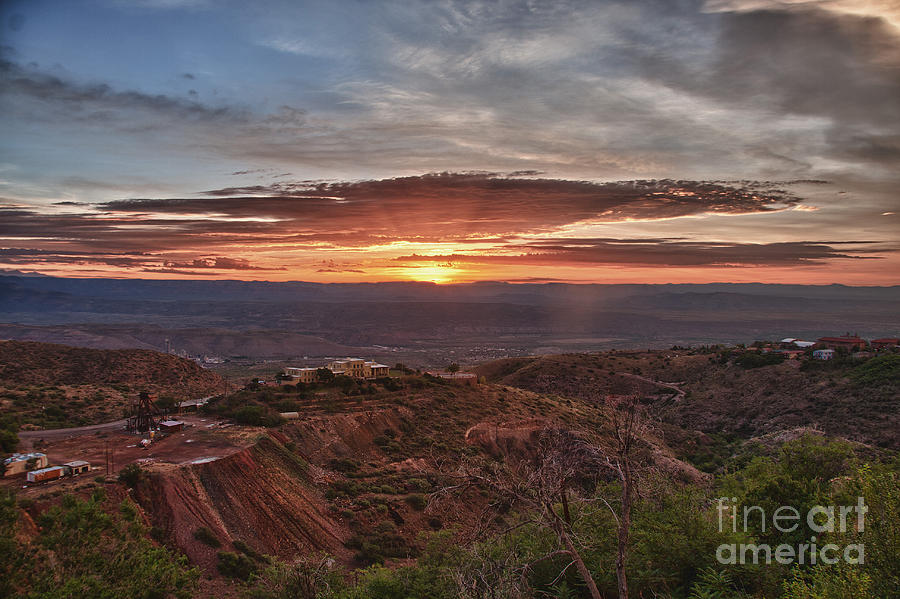 Sunrise Photograph - Sunrise over Sedona with the Jerome State Park by Ron Chilston