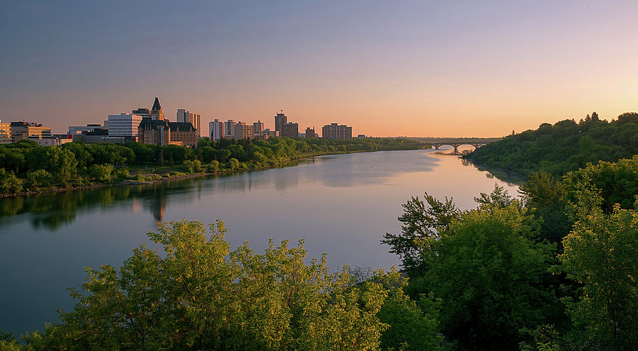 Sunrise Over South Saskatchewan River Photograph by Panoramic Images